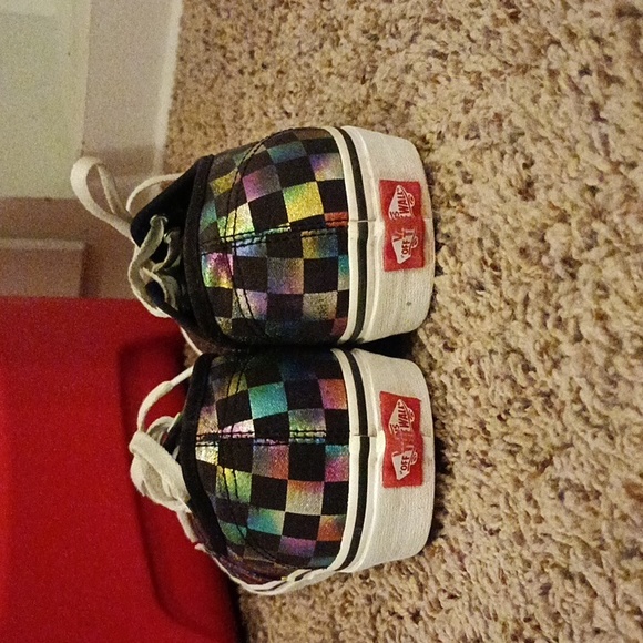 Mens multicolor checkered Vans - Picture 5 of 6